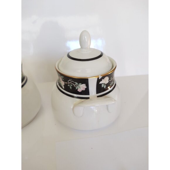 Royal Doulton Creamer & Sugar Bowl Set Vogue Collection Intrigue 1984 - Picture 8 of 15